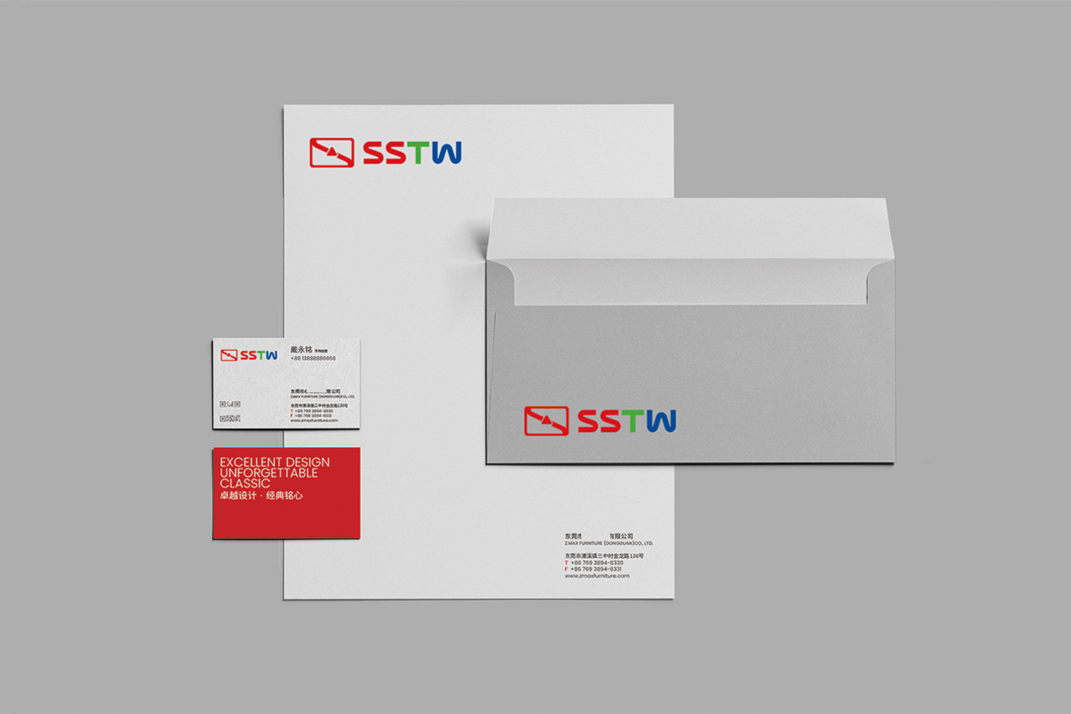 SSTW logo名片信封信纸应用效果图