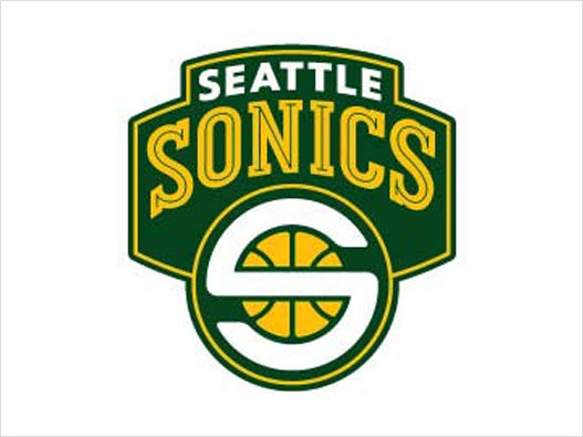 NBA队徽LOGO设计- 西雅图超音速队品牌logo设计