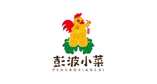 彭波小菜logo设计含义及餐饮品牌标志设计理念