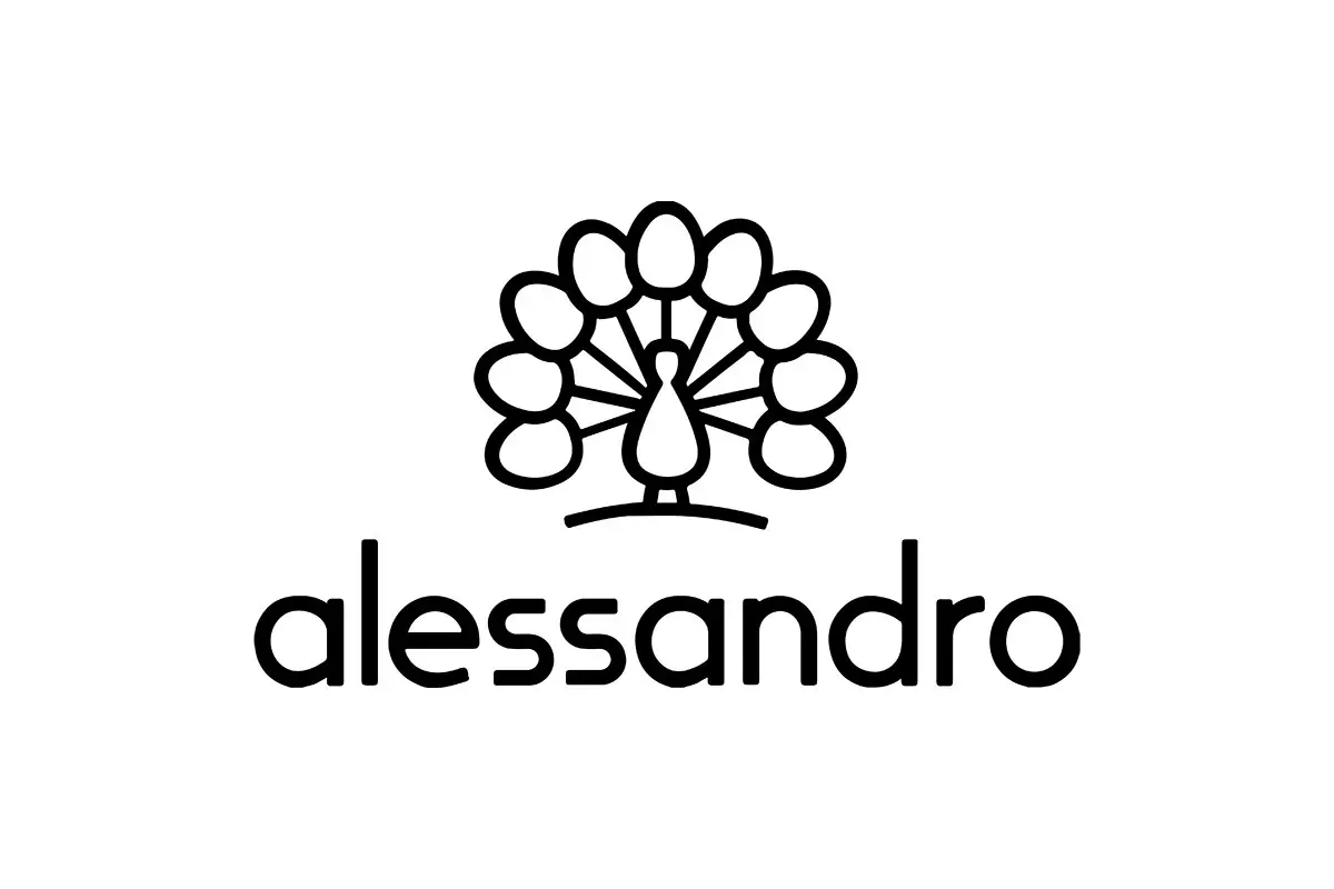 Alessandro德国亚历山德罗洛平化妆品logo设计-孔雀logo设计