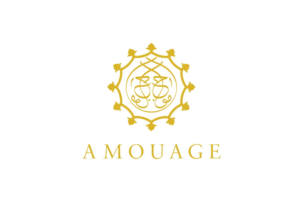Amouage阿拉伯爱慕香水logo设计-金色圆形徽章logo设计