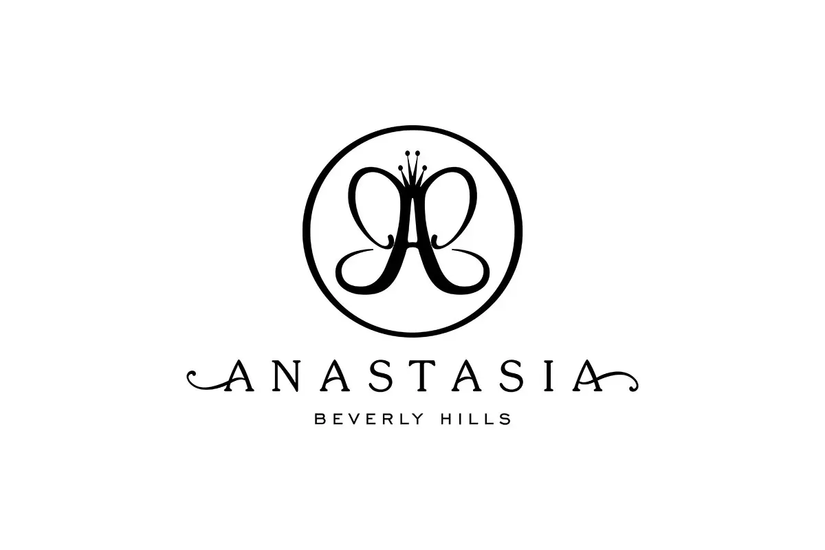 Anastasia Beverly Hills美国彩妆logo设计-戴冠蝴蝶logo设计