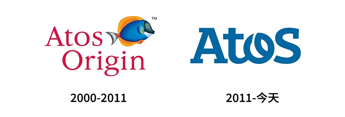 Atos Software法国软件公司往年旧logo设计-软件标志设计