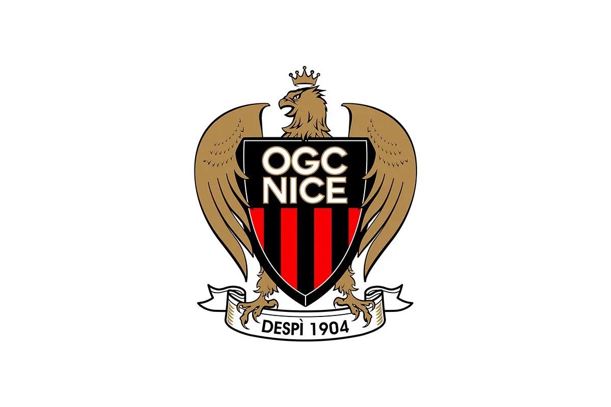 OGC Nice法国尼斯足球俱乐部logo设计-金鹰logo设计