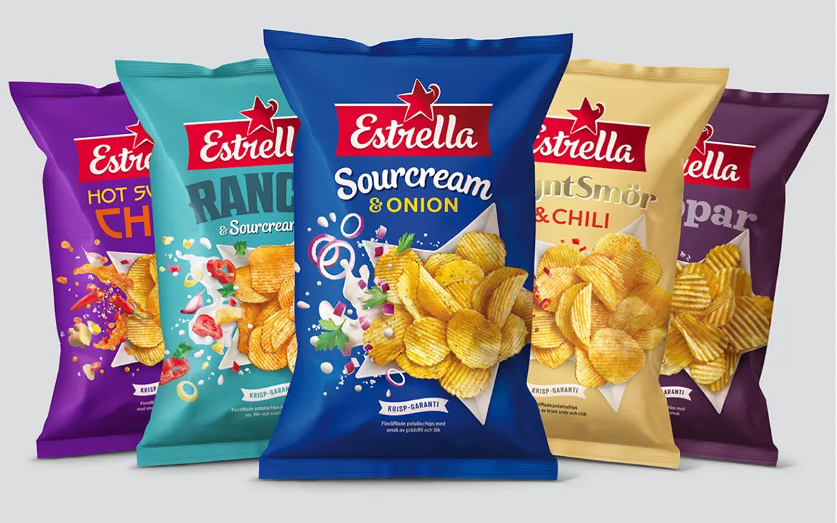 Estrella chips薯片包装设计-薯片logo设计